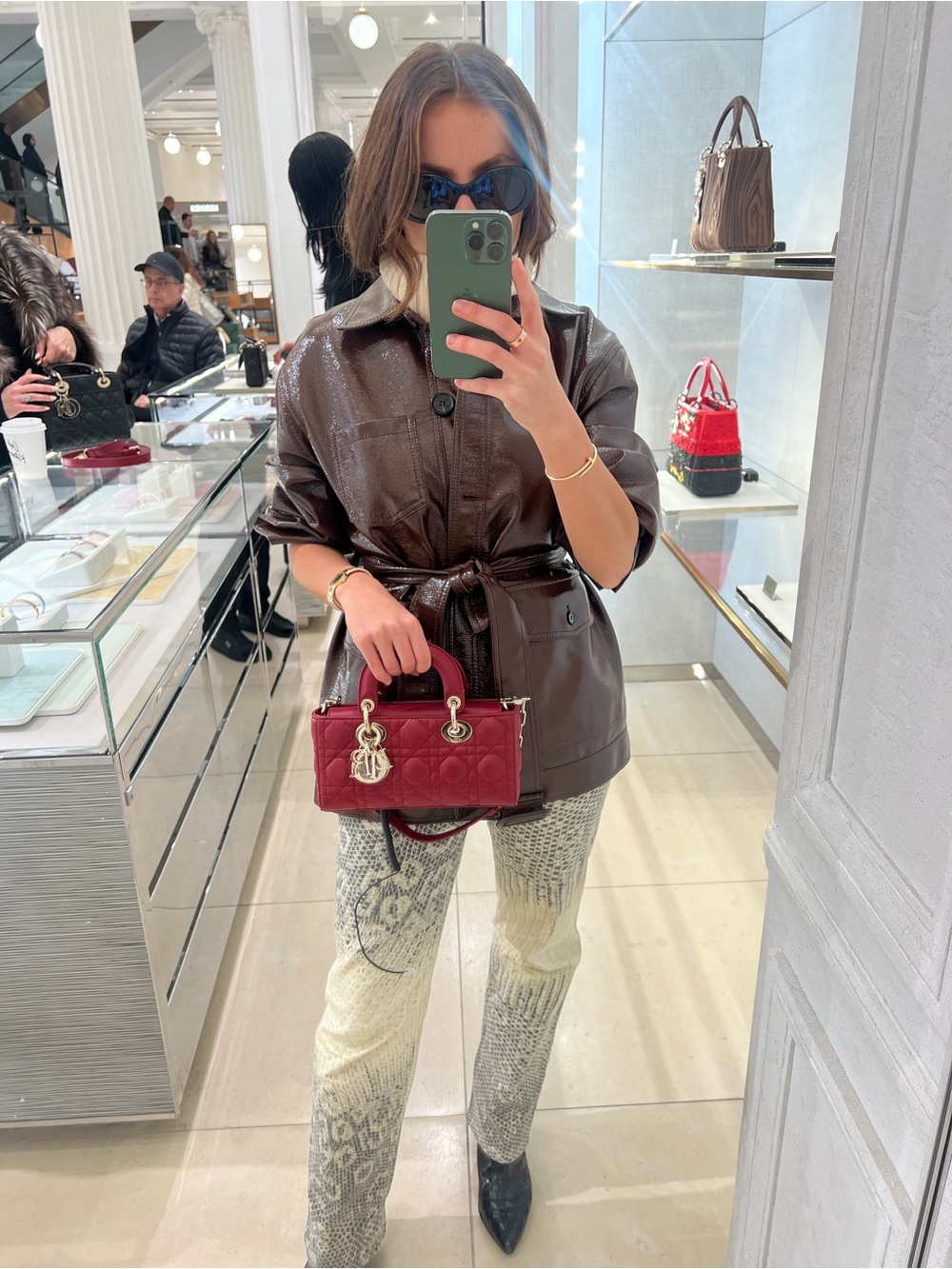 FRANKIE SHOP BURGUNDY BELTED JACKET